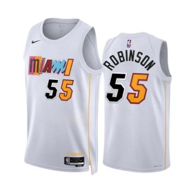 Canotte Uomo Miami Heat Duncan Robinson 55 Nike 2022-23 City Edition Bianco Swingman